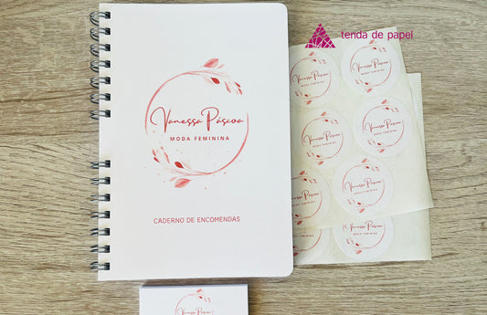 caderno-encomendas-cartões-etiquetas-logo