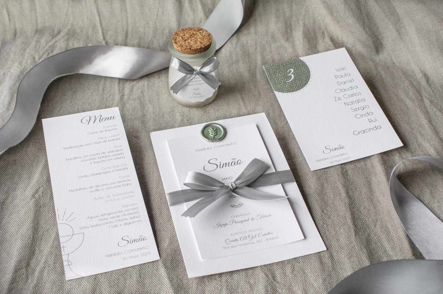 Coleção de convites de batizado personalizados para menino e menina, e convites de primeira comunhão — Tenda de Papel