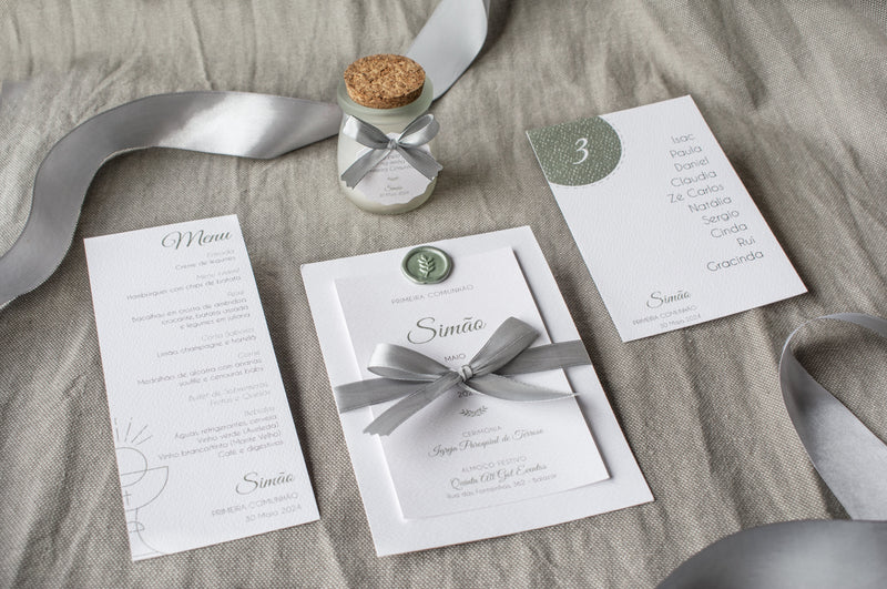 Coleção de convites de batizado personalizados para menino e menina, e convites de primeira comunhão — Tenda de Papel