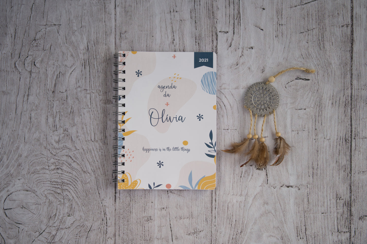 agenda personalizada A5 — capa Criativa com design exclusivo em tons pastel