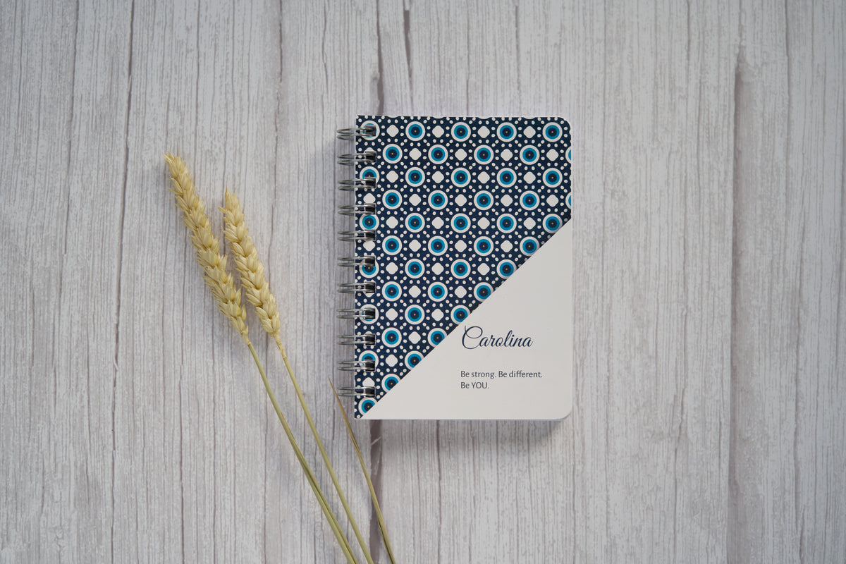 agenda personalizada a6 com nome e padrão de estilo étnico