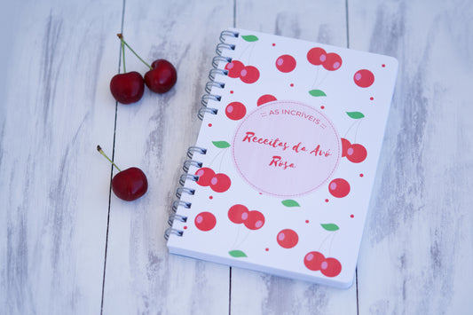 Caderno de receitas personalizado com nome, prenda para a avó ou mãe