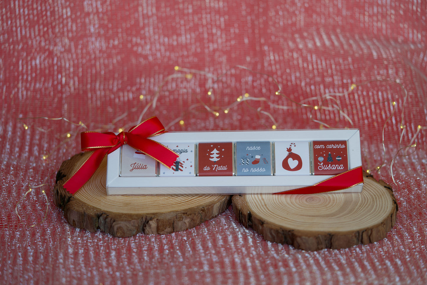 Napolitanas de chocolate de Natal personalizadas — tema 1 — Tenda de Papel