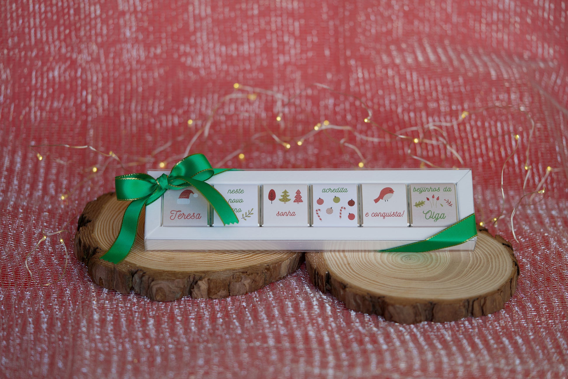 Napolitanas de chocolate de Natal personalizadas — tema 2 — Tenda de Papel