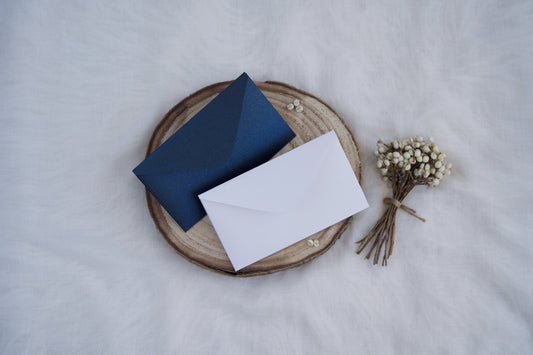 envelope pocket para convites azul marinho ou branco
