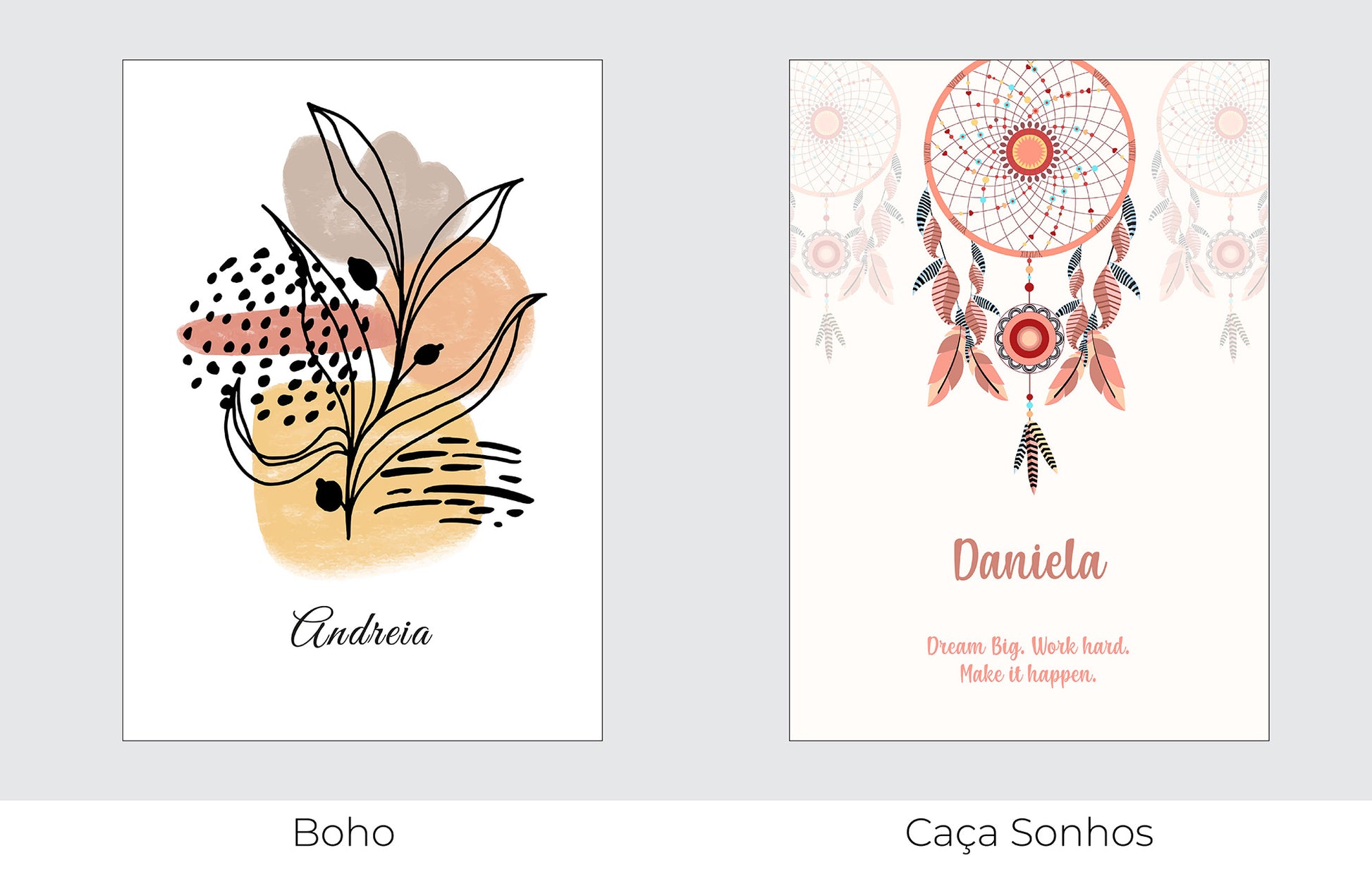 Caderno personalizado com nome e frase inspiradora — opções de capa disponíveis